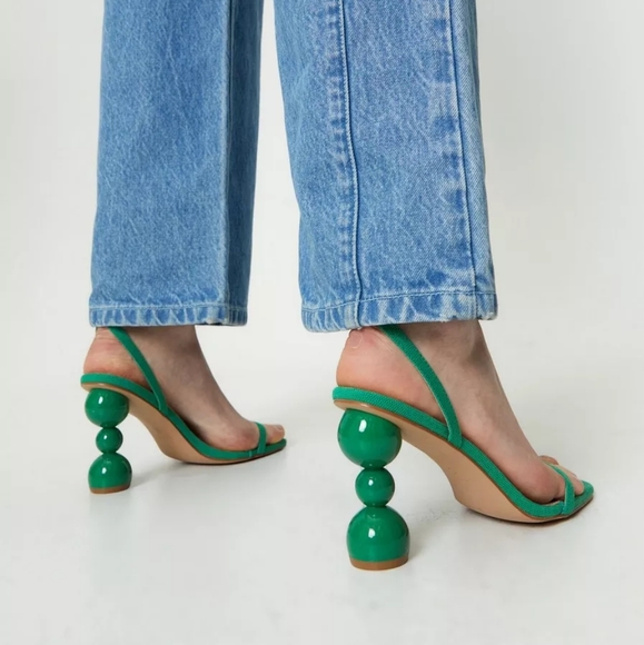 Nasty Gal Linen Two Part Balls Green Size 6 - Picture 3 of 9